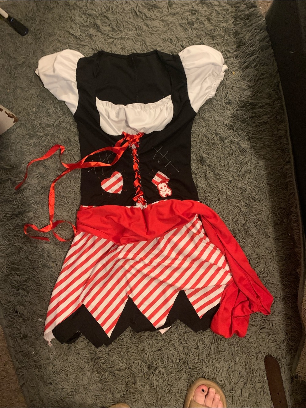 Girls Black, Red & White Pirate Costume Dress